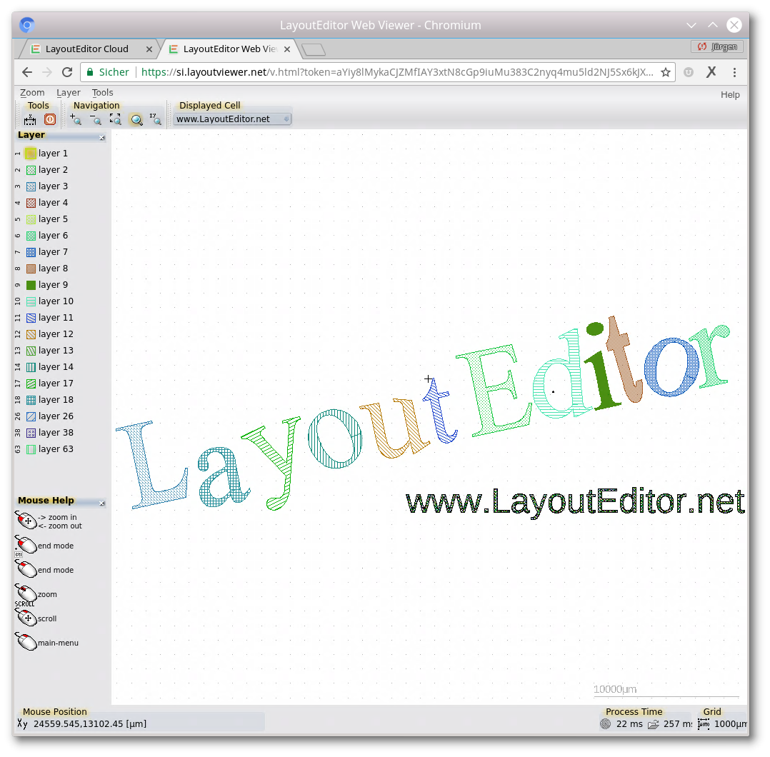 layout viewer in a browser